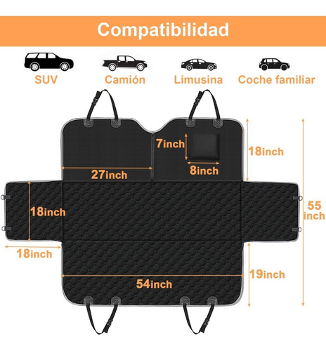 Cubre Asiento Para Perro Mascotas De Auto Funda Impermeable Foto 6