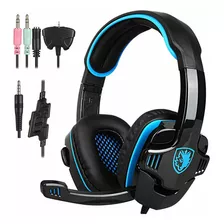 Fone Headset Gamer Sades Gpower Gt Xbox 360 Multifuncional Azul