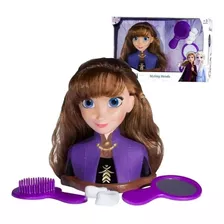 Boneca Anna Frozen 2 Styling Head Busto 17cm Com Acessórios