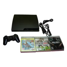 Playstation 3 Slim 160gb C/1 Controle Orig, 3 Jogos Ps3