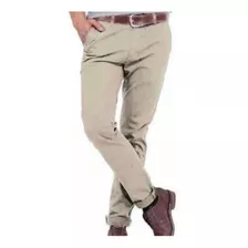 Pantalón Chupín Corte Chino Vestir Gabardina 