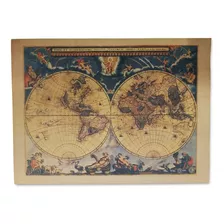 Mapa Planisferio Antiguo 72x53 Cm Decorativo