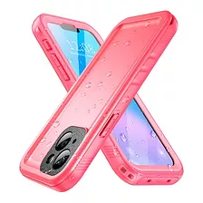 Funda Waterproof Para iPhone 13 Mini Rosa Plastico-02