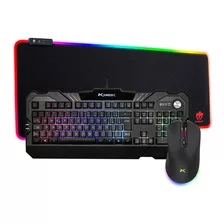 Kit Gamer Mouse Sem Fio Teclado Semi Mecanico E Mousepad Rgb