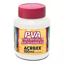 Tinta Fosca Artesanato Pva 100ml Branco Acrilex C/6un