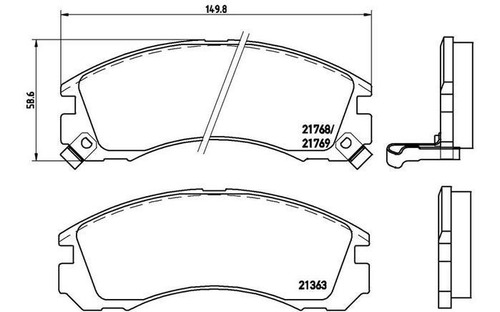 Balata Delantero Brembo P54017 Plymouth Laser 1993 1994 Foto 2