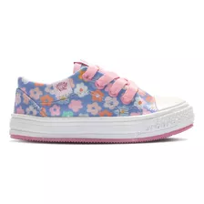 Zapatillas Jaguar 148 Color Flores Celestes - Niños 20 Ar