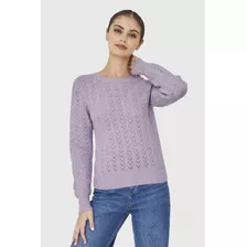 Sweater Punto Fantasía Lurex Lila Nicopoly