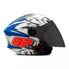 Capacete Moto Aberto New Liberty 3 Three Azul Gp88 Tam. 60 Desenho New Liberty Trhee 3 Gp 88 Azul Brilhante Com Viseira Fumê