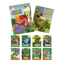 Kit Mundo Dos Dinossauros - De Moura, Paulo. Série 8 Minilivros + 2 Livrões Para Colorir | Ciranda Cultural Editora E Distribuidora Ltda. Em Português, 2017