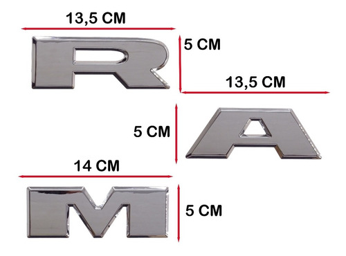 Logo Emblema Letras Cromadas Mscara Dodge Ram 2019  Foto 2