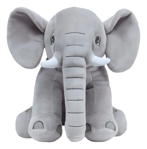 Ursinho De Pelúcia Elefantinho Cinza 30 Cm - Buba Baby Titanium