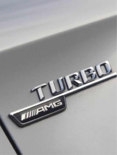 Emblema Tipo Mercedes 2 Pz Turbo Amg  Compatible Cromo Foto 2