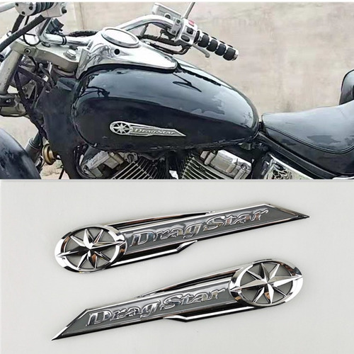 2 Emblemas De Tanque Yamaha Drag Star Moto Motocicleta Logo  Foto 3