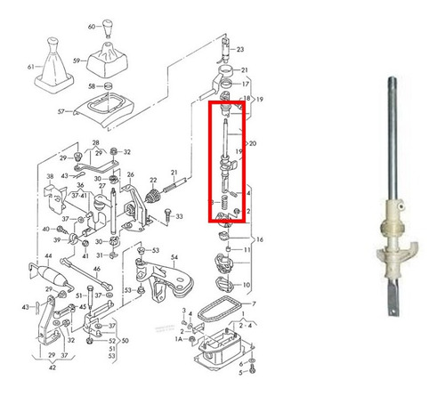 Eje Palanca Cambio Volkswagen Golf Mk3 Mk4  Foto 2