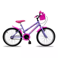 Bicicleta Aro 20 Infantil Feminina Bike Bella Com Cestinha 