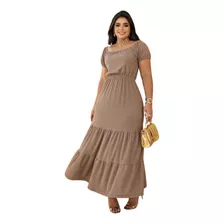 Vestido Longo Feminino Moda Evangélica P Ao Plus Size 