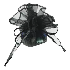 Bolsita Souvenir De Organza Redonda X 20unidades Negra