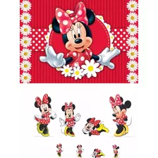 Kit Display Minnie Vermelha 8 Peças + Painel 2x1,50