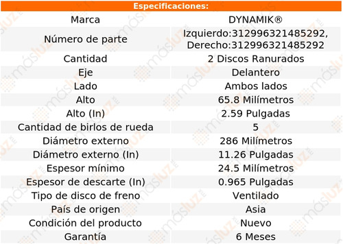 Jgo 2 Discos Ranurados Del Ford Explorer V8 5.0l 95/01 Foto 2