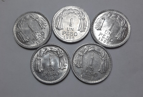 Monedas De Un Peso Años 1954 - 1955 - 1956 - 1957 - 1958
