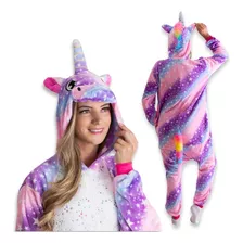 Pijama Macacão De Frio Feminino Unicórnio Kigurumi Inverno