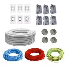 Kit De Electricidad Domiciliaria Cables Y Llaves Armadas