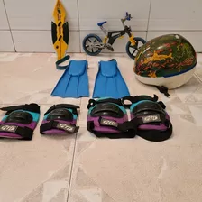 Casco De Bicicleta O Patinaje. Guantes Codera Rodillera