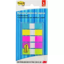 Marcador De Página Adesivo Post-it Flags 5 Cores Neon 11,9mm