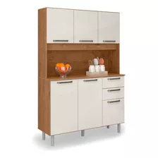 Armário De Cozinha 120cm 6 Portas 2 Gavetas Pop Off White - 