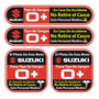Sticker Tipo Sanguineo Reflejante Para Casco Motos Suzuki