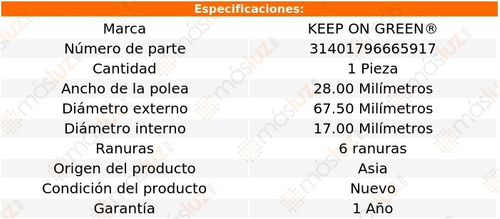 Polea Del Tensor Isuzu Vehicross 6 Cil 3.5l 99/01 Kg Foto 5