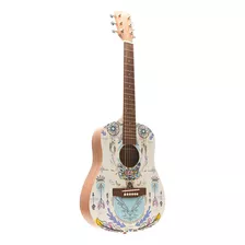 Guitarra Acústica Bamboo Baby Indie Con Funda Color Blanco Material Del Diapasón Nogal Orientación De La Mano Diestro