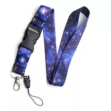 Lanyard Galáctico Morado Cinta Colgante + Portacredencial