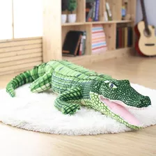 Jacaré Crocodilo Pelúcia 100cm Aligator Realista Decoração Cor Verde