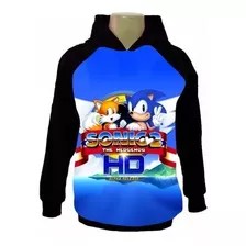 Blusa Moletom Infantil Sonic Jogo Game Filme Casaco Md02