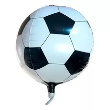 10 Balão Bexiga Metalizado Bola De Futebol 4d - 45cm - Festa