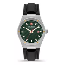 Reloj Swiss Military Smwgb2101602 Para Hombre Cristal Zafiro Color De La Malla Negro Color Del Bisel Plateado Color Del Fondo Verde