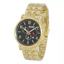 Relógio Magnum Masculino Cronógrafo Dourado Ma35226u Cor Do Fundo Preto