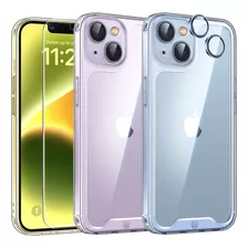 Funda Compatible Para iPhone 14 2xcristal Templado 2x Cámara