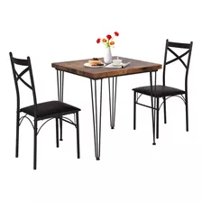 Vecelo Juego De Mesa De Comedor De 3 piezas, 2 sillas Con.