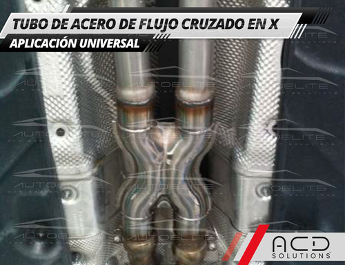 Escape Tuberia Acero En X Flujo Cruzado 2.5p Cualquier Motor Foto 6