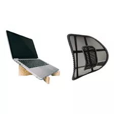 Kit Soporte Base Para Notebook Y Respaldo Apoyo Lumbar