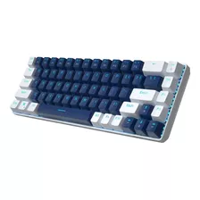 Teclado Gamer Magegee Mk-box Qwerty Blue Color Azul Y Blanco Con Luz Azul