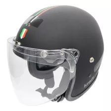 Capacete Kraft De Moto Aberto Old School Viseira Full Face Cor Viseira Cristal Tamanho Do Capacete P - Veste 55/56