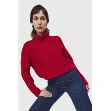 Sweater Cuello Beatle Acanalado Rojo Nicopoly