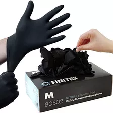 Guantes Desechables De Nitrilo Negro, 5 Mil, Sin Polvo, Guan