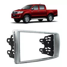 Moldura Painel Rádio 2 Din Hilux Srv 2012 2013 A 2016 Prata