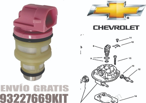 1 Inyector Gasolina Rosa Chevrolet Chevy 1.6l Tbi 94-02 Foto 2