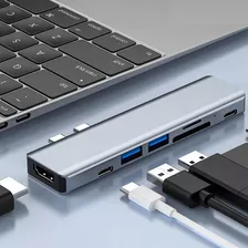 Hub Tipo C 7 Em 1 Macbook Hdmi 4k Usb 3.0 Usb-c Pd Cartao Sd